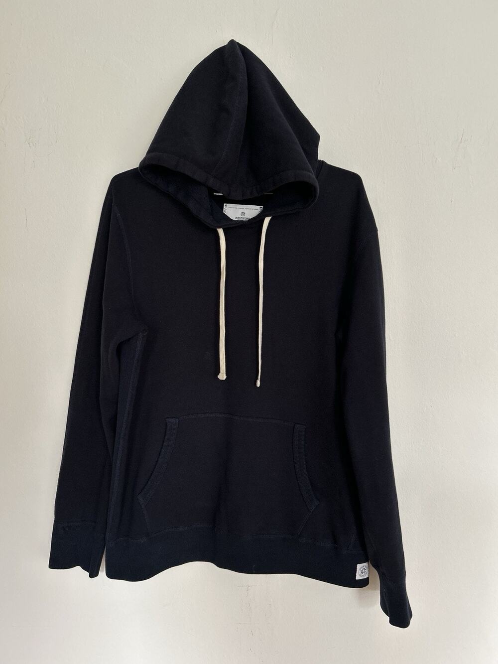 Men’s Reigning Champ Canada Navy Blue Cotton Terry Hoodie Size Medium